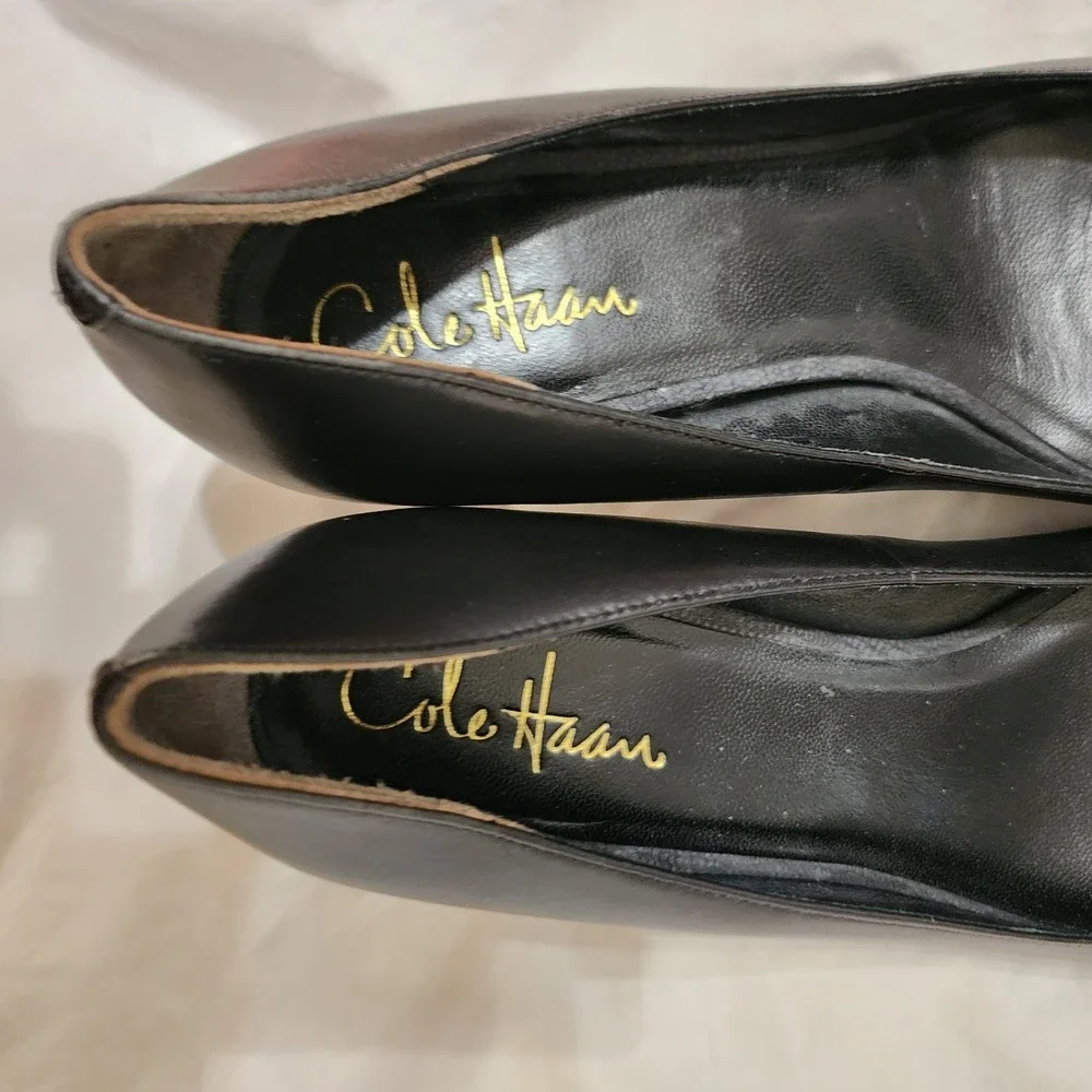 Cole Haan Womens Horsebit Black Leather Pumps Size 8B GUC Lux‎ Elevated Style